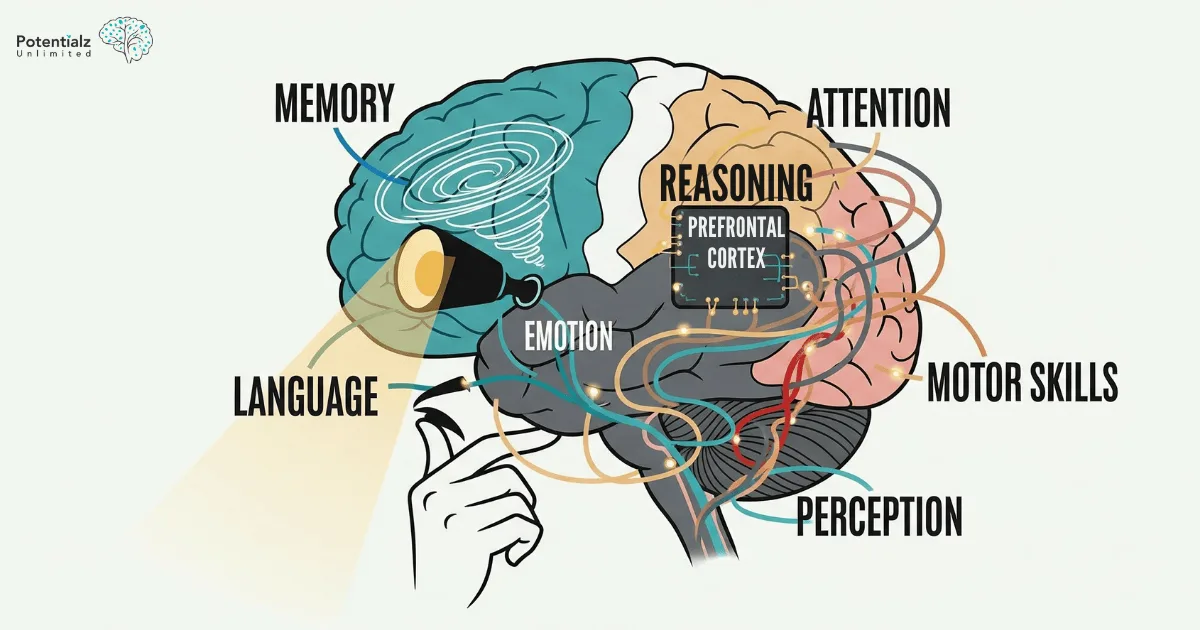 the interconnected cognitive domains of the brain